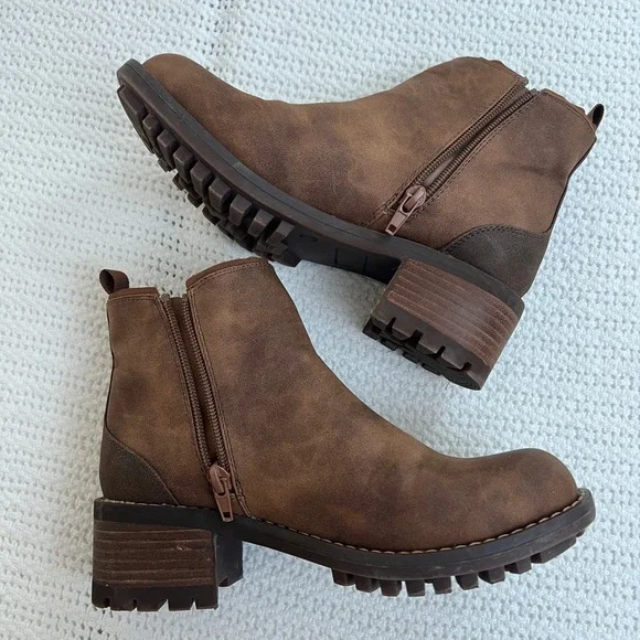 B-52 By Bullboxer Boots Brown Combat Ankle Chelsea Gorpcore Grunge 6 Hiking - Picture 4 of 10